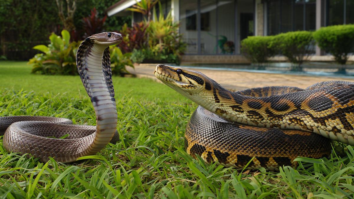 Ular Kobra vs Piton, Mana yang Lebih Bahaya saat Masuk Lingkungan Rumah?
