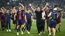Tampil gemilang, Les Parisiens sukses menghancurkan Inter Milan dengan skor telak 5-0. (INA FASSBENDER/AFP)