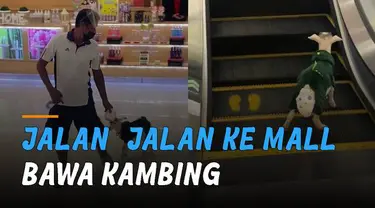 Ada-ada saja aksi seorang pria ini saat pergi jalan-jalan ke mall. embawa hewan peliharaannya masuk ke dalam mall.