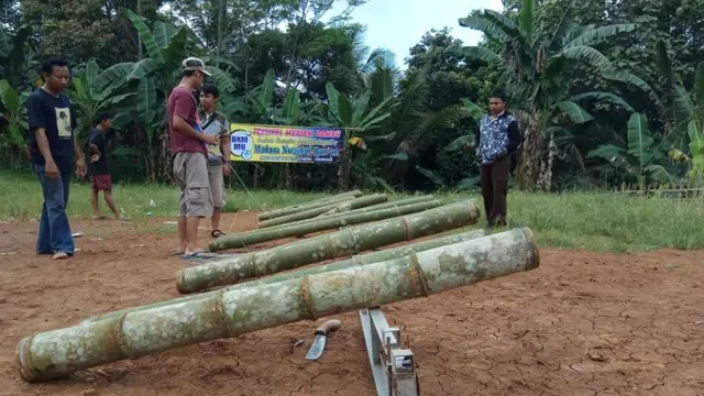 Jeblugan atau meriam bambu sempat menjadi tradisi menjelang hari raya besar Islam. (Foto: Liputan6.com/Muhamad Ridlo)
