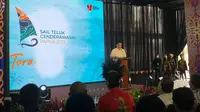Menteri Koordinator Bidang Kemaritiman dan Investasi (Menko Marves) Luhut Binsar Pandjaitan meresmikan penyelenggaraan Sail Teluk Cendrawasih, di Sarinah, Jakarta, Jumat (3/2/2023).