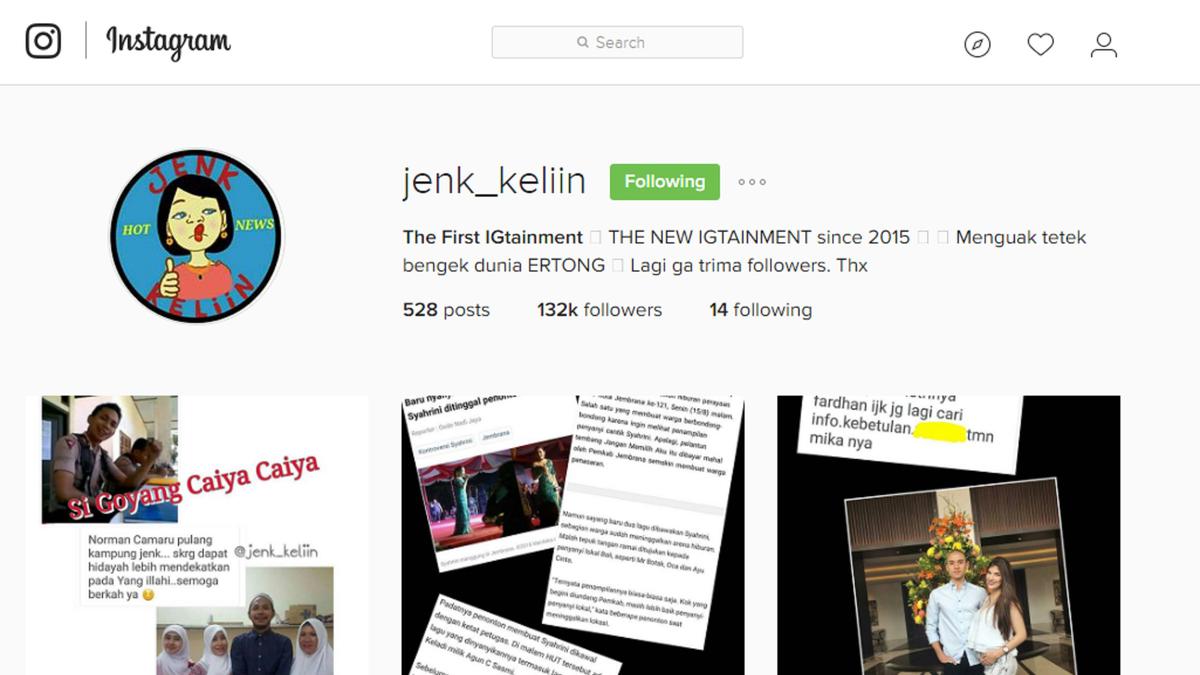 Menguak Akun IG jenk_keliin, 'Polisinya' Para Artis