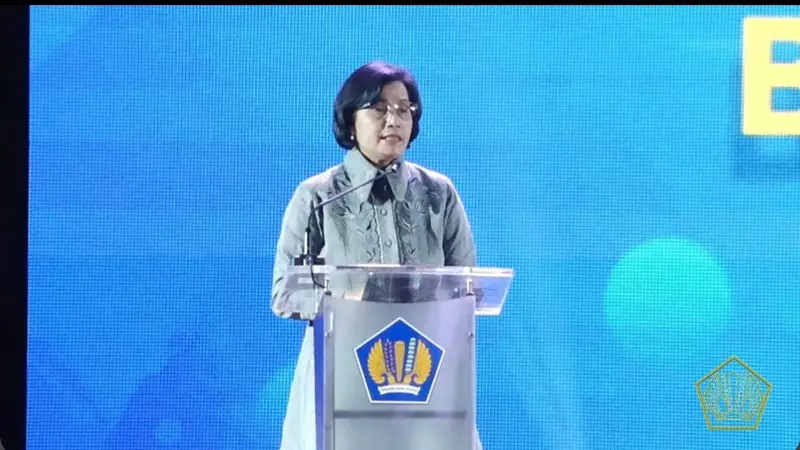 Menteri Keuangan Sri Mulyani Indrawati dalam Rakor Badan Layanan Umum (BLU), di Kementerian Keuangan, Kamis (2/3/2023).