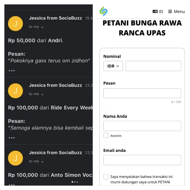 Komunitas trail donasi