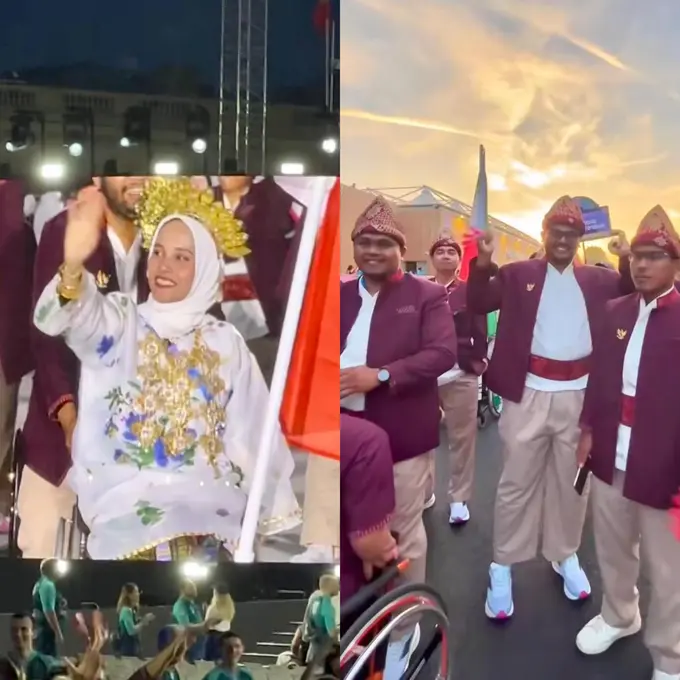 Potret Tampilan Meriah Kontingen Indonesia Kenakan Baju Adat di Pembukaan Paralimpiade Paris 2024