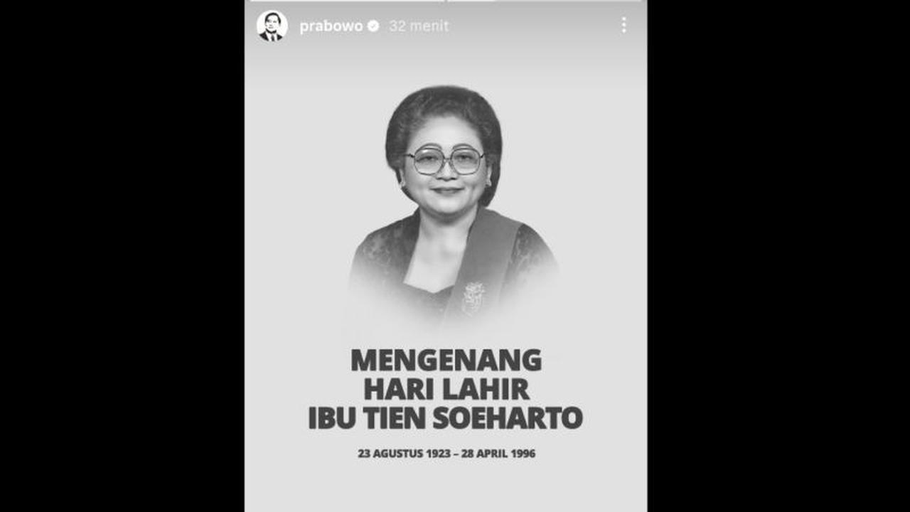 Mengenang Hari Lahir Ibu Tien Soeharto: Dari TMII Hingga Penghargaan Kartini Award, Prabowo Beri Hormat