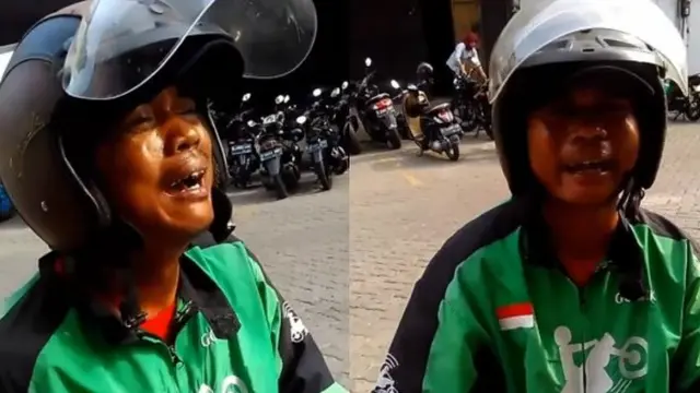 driver ojol menangis