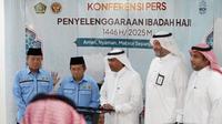 Kantor Petugas Penyelenggara Ibadah Haji (PPIH) Arab Saudi Daerah Kerja (Daker) Makkah menerima kunjungan Wakil Menteri Haji dan Umrah (Wamenhaj) Arab Saudi, Abdul Fattah Mashat,&nbsp;Sabtu, 28 Juni 2025. (Liputan6.com/Dinny Mutiah)
