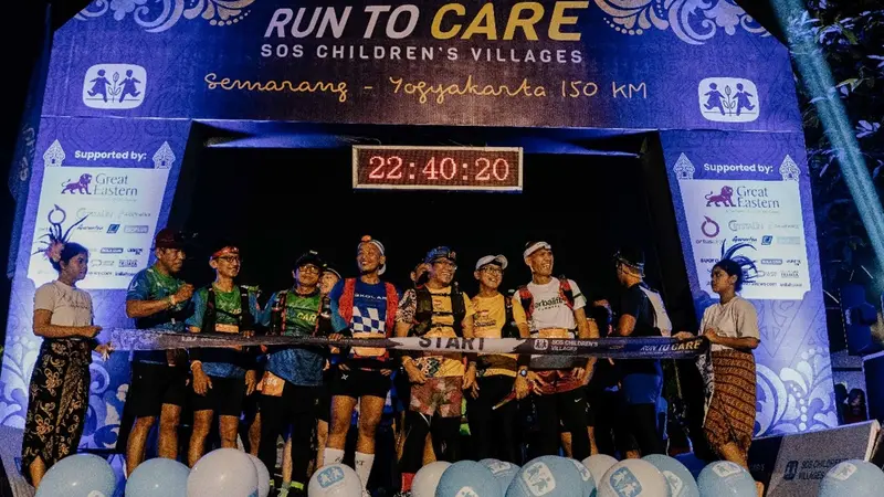 Para pelari Run To Care 2023 di Gate Start, SOS Children’s Village Semarang, 18 Agustus 2023. (Dok Great Eastern)