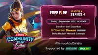 Jadwal dan Live Streaming Vidio Community Cup Ladies Season 4 Free Fire Series 4 di Vidio, Rabu 1 September 2021. (Sumber : dok. vidio.com)