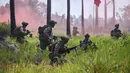 Latihan Gabungan Marinir (Latgabma) Keris Woomera 2024 ini merupakan latihan militer bilateral terbesar antara TNI dan Angkatan Bersenjata Australia melibatkan sekitar 3.000 personel. (JUNI KRISWANTO/AFP)