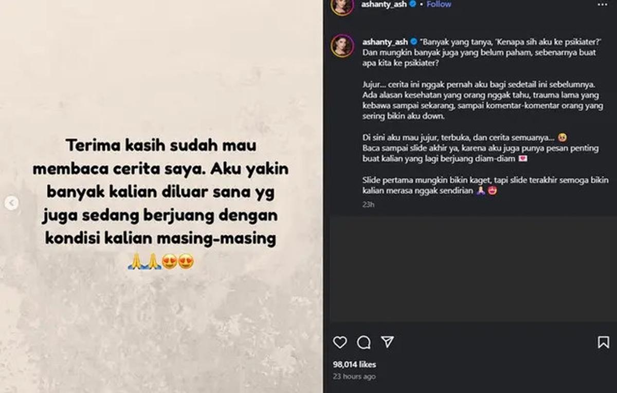 Pesan Hangat Ashanty untuk Warganet yang Butuh Bantuan Ahli Kejiwaan: Please, Jangat Malu Berobat