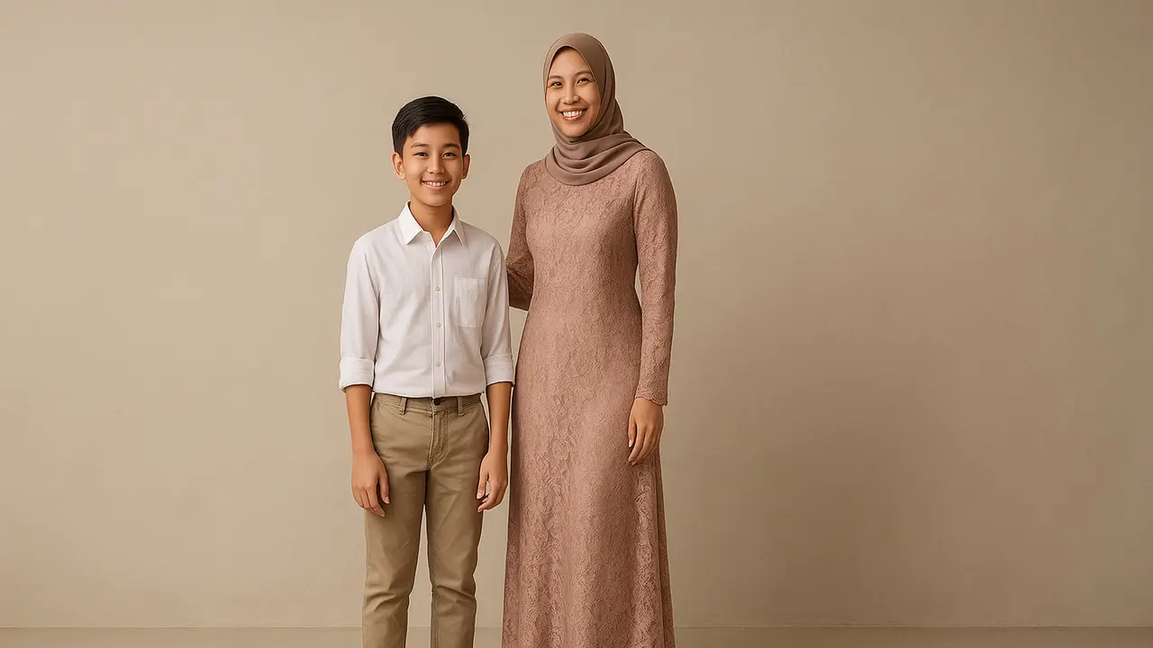 Model Gamis Kondangan Ibu Anak 1/via AI