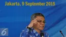 Wakil Ketua Umum DPP PAN, Didik J Rachbini saat menjadi pembicara dalam diskusi yang bertajuk "Krisis Ekonomi, Pengangguran dan Solusinya (Visi Pan)" di Kantor DPP PAN, Jakarta, Rabu (9/9/2015). (Liputan6.com/Andrian M Tunay)