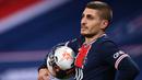 Marco Verratti merupakan salah satu pemain yang membawa Italia menjuarai Euro 2020. Ia juga mampu membuktikan kualitasnya sebagai gelandang yang mumpuni di Paris Saint-Germain. Hingga pekan ini, Verrati tercatat mampu menorehkan presentase passing sebesar 91,2%. (AFP/Franck FIfe)
