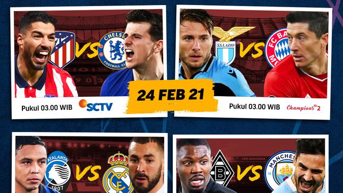 Jadwal Babak 16 Besar Liga Champions di SCTV dan Vidio, 24 ...
