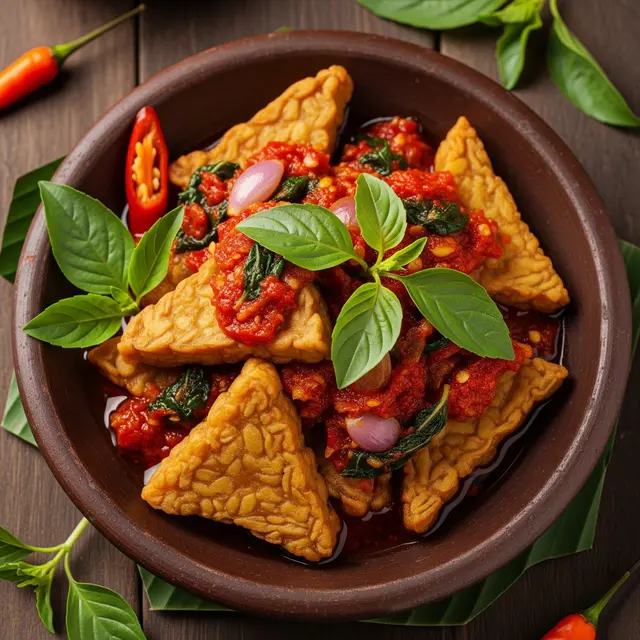 Cara Membuat Tempe Sambal Kemangi (Image by Gemini AI)