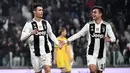 Ronaldo dan Dybala pertama dimainkan di lini depan ketika Juventus masih dinahkodai oleh Massimiliano Allegri pada musim kompetisi Serie A 2018/19. Keduanya untuk pertama kali dipasangkan hanya berdua di lini depan. (AFP/Marco Bertorello)