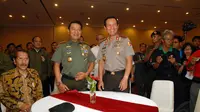 Dalam acara deklarasi ini dihadiri oleh Kepala Polri Jenderal Sutarman dan Panglima TNI Jenderal Moeldoko, Jakarta, Minggu, (20/7/14) (Liputan6.com/Miftahul Hayat)