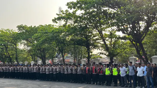 Personel Polri amankan aksi serentak di Pati. Foto dokumentasi Polisi