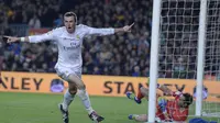 Gareth Bale akhirnya menjadi pemain termahal dunia saat ini setelah Real Madrid membelinya dari Tottenham Hotspur senilai 85.3 juta poundsterling pada tahun 2013. (AFP/Josep Lago)