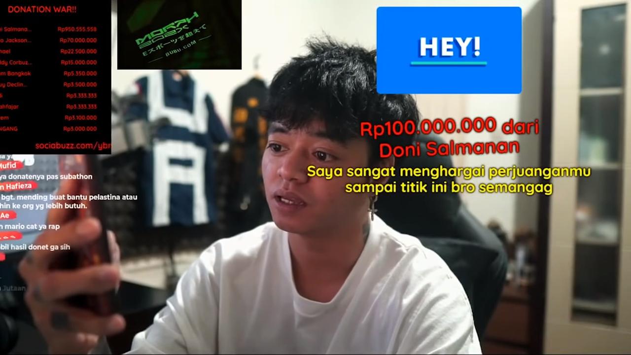 Detik-detik Reza Arap dalam acara donasi online. Raih Rp 1 miliar dari Doni Salamanan.
