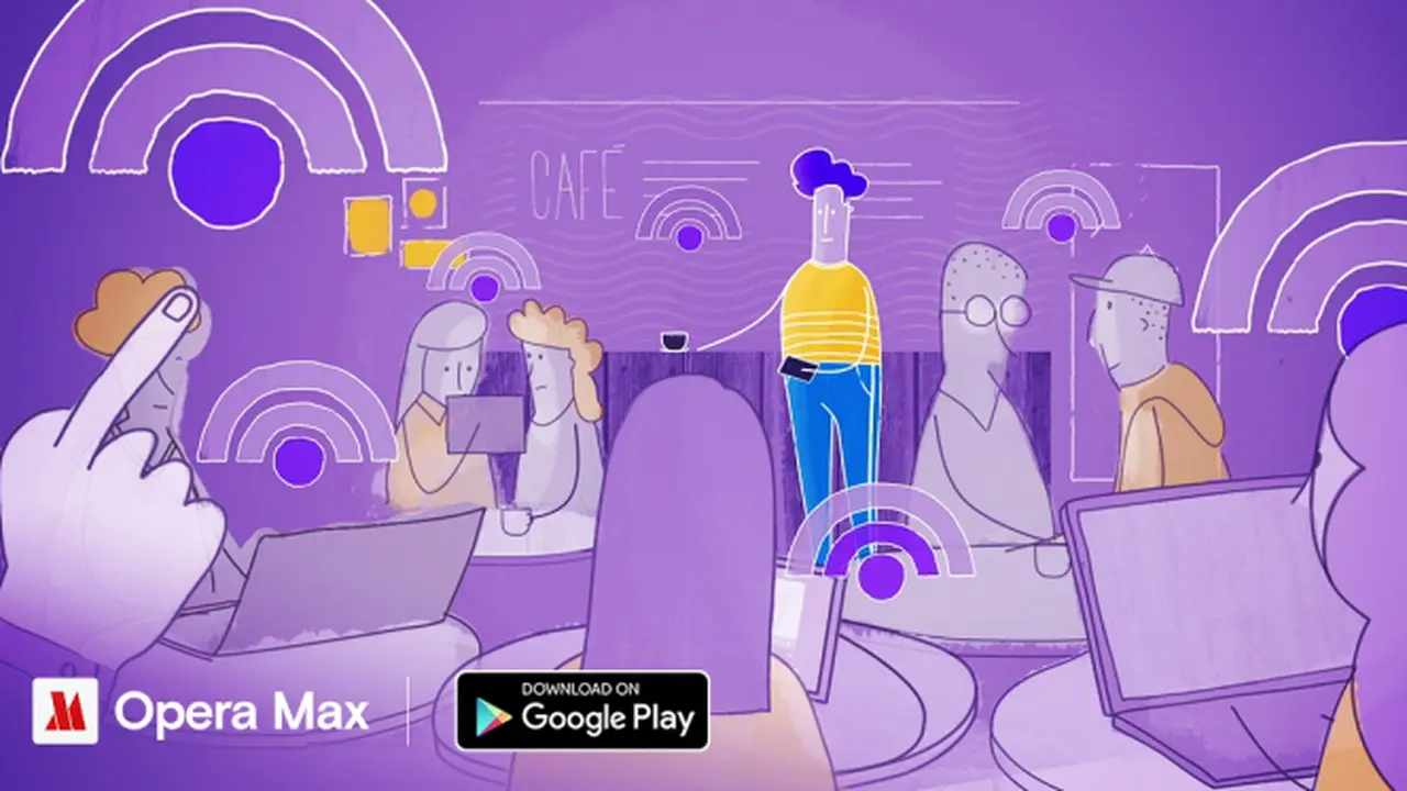 Ilustrasi Opera Max di Tempat Keramaian