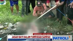 Diduga bayi malang ini dibuang dan sebelumnya dibakar dengan tumpukan sampah.