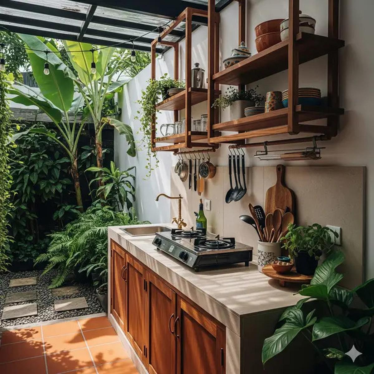 10 Inspirasi Dapur Outdoor Sederhana di Pekarangan Rumah Kecil Tren 2025, Hemat Budget