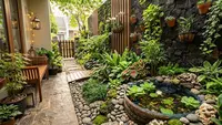 7 Ide Kolam Mini dari Galon Bekas yang Dipadukan Mini Garden, Halaman Sempit Terlihat Lebih Mewah