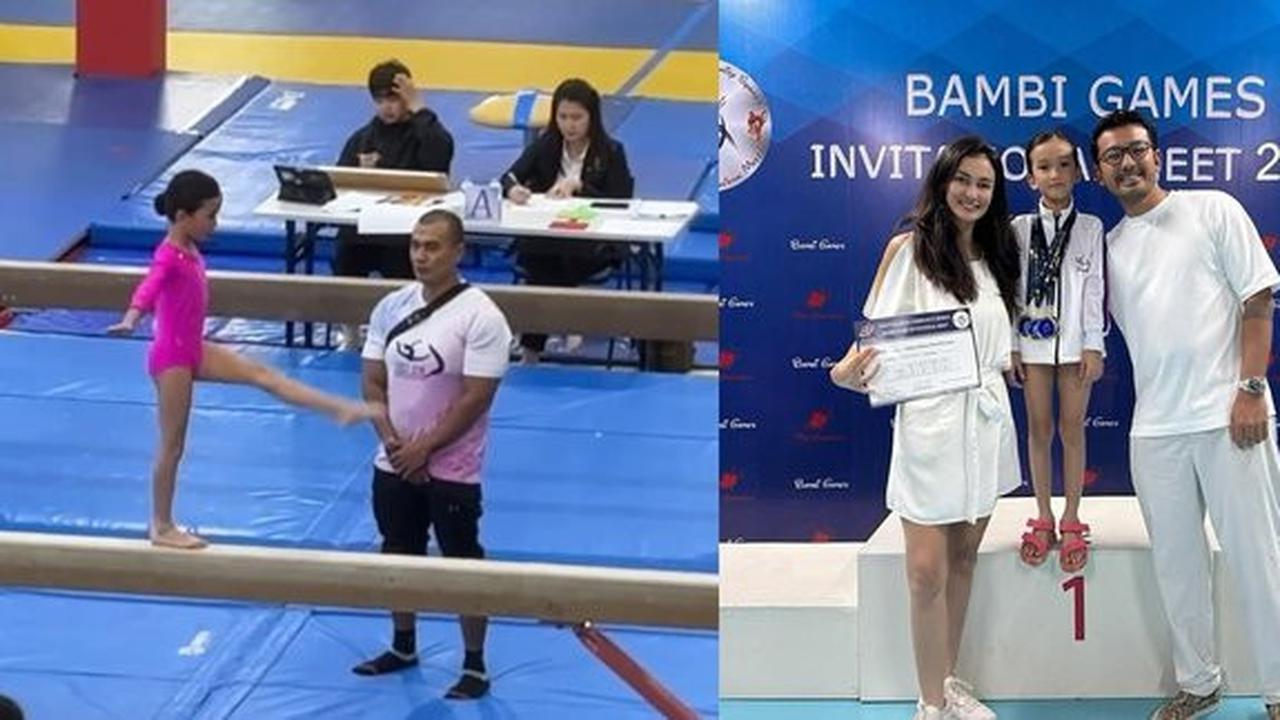 Salma Jihane, putri Rio Dewanto dan Atiqah Hasiholan, meraih 4 medali emas di Kejuaraan Gymnastik di Bangkok.