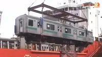 [VIDEO] KRL Bekas Jepang Tiba di Jakarta