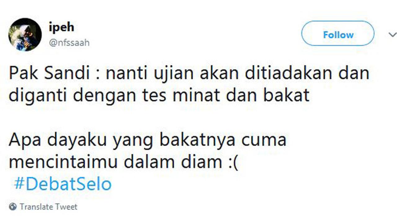 7 Twit Kocak Penghapusan UN di Debat Cawapres, Ujungnya Bikin Baper