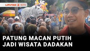 Setelah sempat viral beberapa hari belakangan, patung macan putih yang ada di Kediri, Jawa Timur, mendadak jadi tempat wisata. Ratusan warga dari berbagai daerah datang hanya ingin berfoto dengan patung.