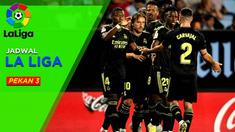 Berita Motion Grafis, Jadwal Liga Spanyol Pekan 3, Juara Bertahan Real Madrid Tantang Espanyol.