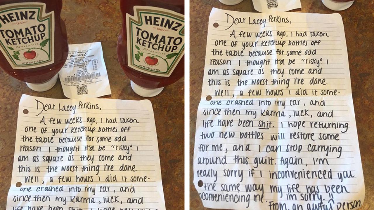 Rasakan Karma Setelah Curi Botol Saus, Orang Ini Kirim Catatan dan Ganti Rugi