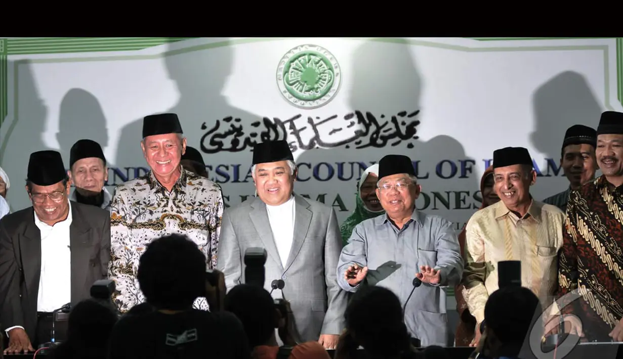 Din menjelaskan bahwa MUI selaku wadah musyawarah para ulama, zuama, dan cendekiawan muslim menegaskan menolak paham ajaran ISIS, Jakarta, Kamis (7/8/2014) (Liputan6.com/Johan Tallo)