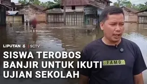 Puluhan Desa di Aceh Terendam Banjir, Siswa Nekat Terobos demi TKA