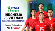Simak link siaran langsung SEA V League 2025: Indonesia vs Vietnam di Vidio. Jangan ketinggalan nonton Indonesia vs Vietnam dalam ajang SEA V League 2025 dan dukung Timnas voli putra Indonesia hanya di layanan OTT Vidio. (sum. doc. vidio.com)