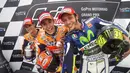 Selfie Valentino Rossi bersama Marc Marquez dan Dani Pedrosa di podium MotoGP Jerman. (Valentino Rossi)