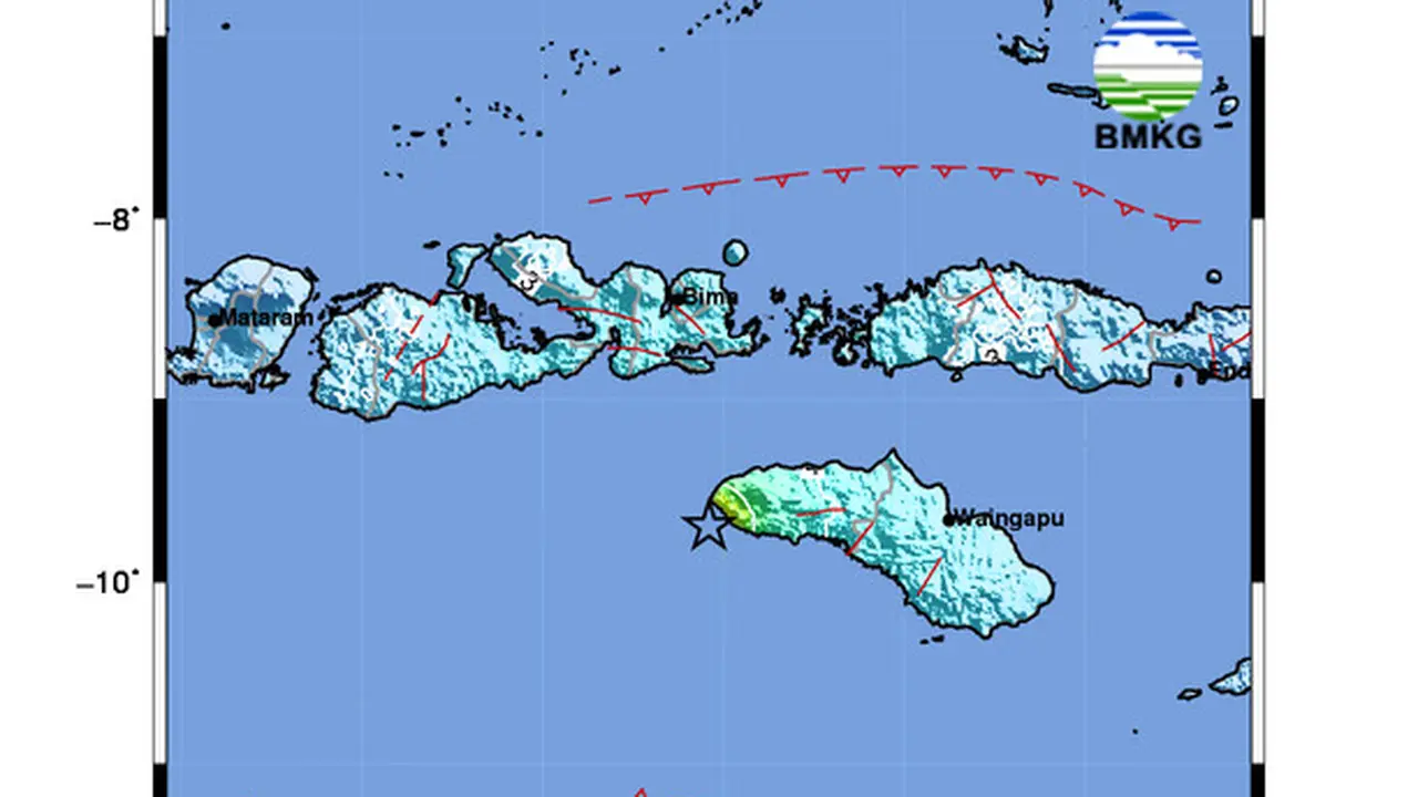 Gempa Magnitudo 6,1 Guncang 14 km Barat Daya KODI-SUMBABARATDAYA-NTT