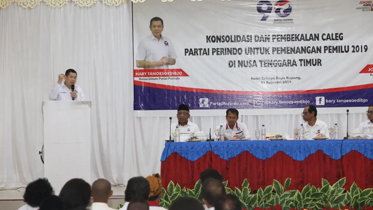 Ketua Umum Partai Perindo menghadiri konsolidasi kader dan Caleg di Kupang, Nusa Tenggara Timur (NTT). (Istimewa)