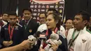 Ceyco Georgia Zefanya melengkapi prestasi Indonesia dengan menjadi penyumbang emas ketiga pada Kejuaraan Dunia Karate Junior di ICE BSD, Tangerang, Jumat (13/11/2015). (Bola.com/Vitalis Yogi Trisna) 