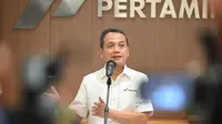 Wakil Direktur Utama Pertamina, Wiko Migantoro, dalam press conference yang berlangsung di Grha Pertamina, Jakarta Pusat, Kamis 27 Maret 2025. (Foto: Istimewa)
