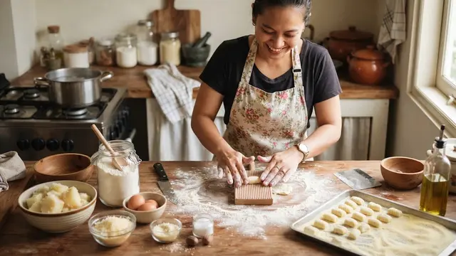 Membuat Gnocchi Singkong di Dapur