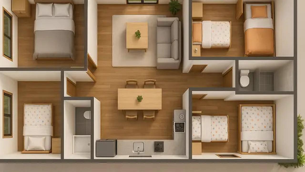 7 Desain Rumah 6x12 1 Lantai 3 Kamar Tidur, Nyaman untuk Keluarga Kecil Kekinian