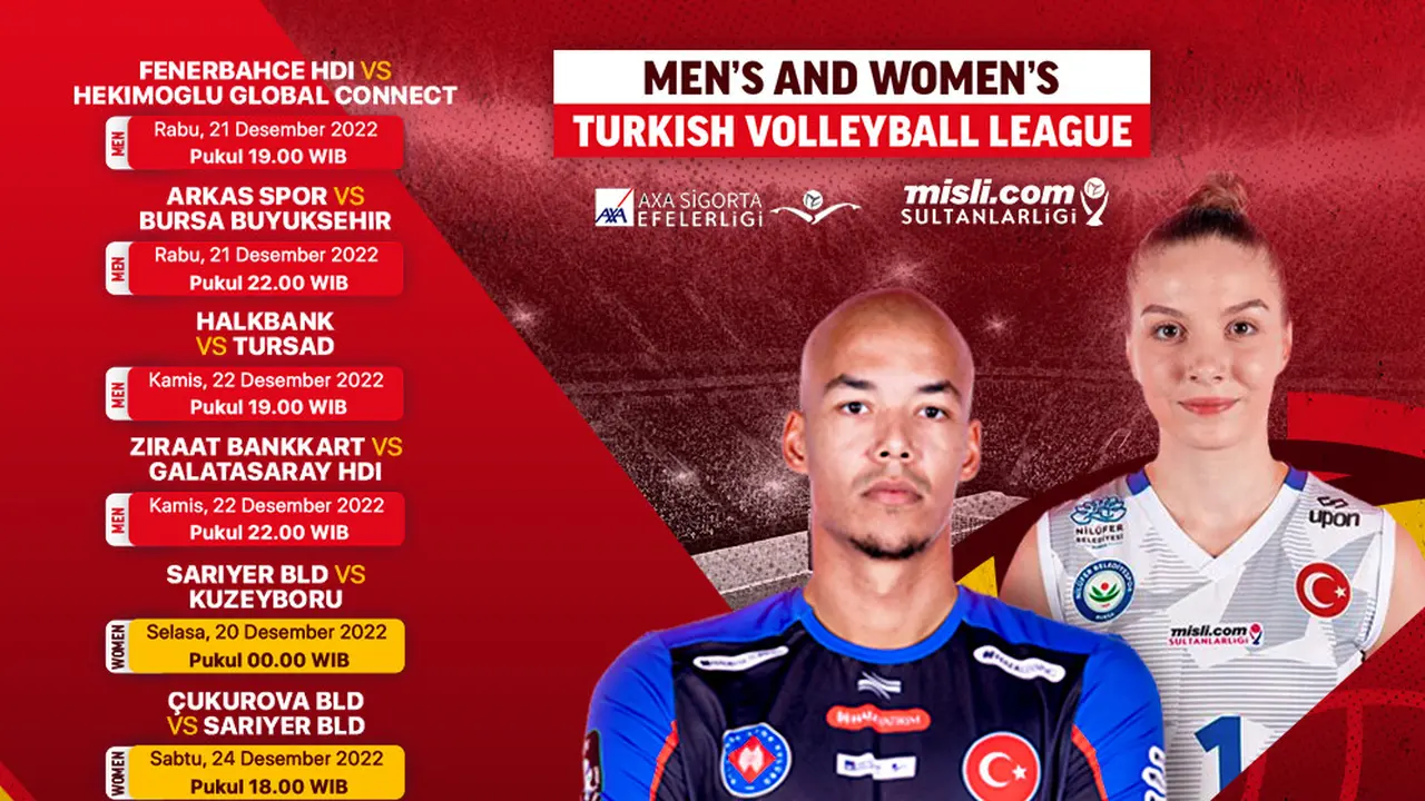 Jadwal dan Link Streaming Liga Voli Turki 2022/2023 Week 8 di Vidio, 21-25 Desember 2022