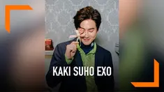 Suho EXO bikin warganet mengira dirinya memakai stocking. Padahal, Suho memang memiliki kaki dengan kulit berwarna putih.