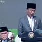 Presiden Joko Widodo atau Jokowi saat menghadiri puncak acara 1 Abad NU di Sidoarjo, Jawa Timur, Selasa (7/2/2023). ( Foto: Tangkapan layar Youtube Sekretariat Presiden/ Lizsa Egeham)