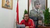 Sekretaris Jenderal (Sekjen) DPP PDI Perjuangan Hasto Kristiyanto saat webinar peringatan Bulan Bung Karno dengan tema Pancasila dan Keadilan Sosial. (Istimewa)